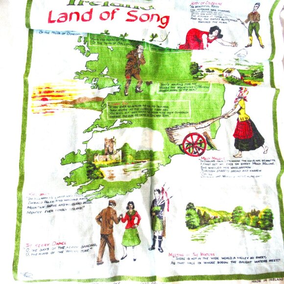 Irish Linen Song Towel. New from Ireland. - Picture 1 of 3